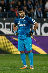 ST. PETERSBURG, RUSSIA - NOVEMBER 02: Hulk of FC Zenit St. Petersburg reacts during the Russian Football League Championship match between FC Zenit St. Petersburg and FC Amkar Perm at the Petrovsky stadium on November 2, 2013 in St. Petersburg, Russia. (Photo by Mike Kireev/Epsilon/Getty Images)