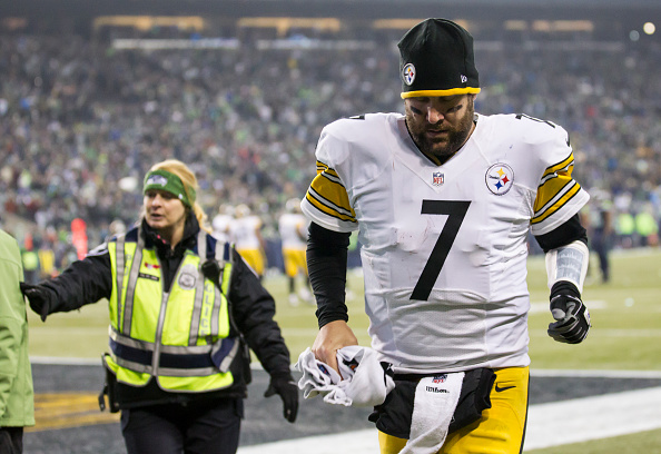 Ben Roethlisberger, leaving the field after a possible concussion