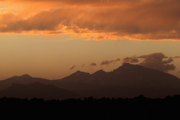 DENVER, CO - MAY 05:  Sunset falls over the Rocky Mountains as a backdrop to the stadium as the Atlanta Braves face the Colorado Rockies at Coors Field on May 5, 2012 in Denver, Colorado. The Braves defeated the Rockies 13-9.  (Photo by Doug Pensinger/Getty Images)