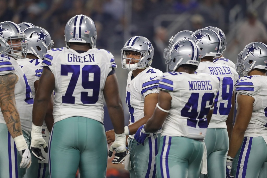 ARLINGTON, TX - AUGUST 19:  Dak Prescott #4 of the Dallas Cowboys during a preseason game against the Miami Dolphins at AT&T Stadium on August 19, 2016 in Arlington, Texas.  (Photo by Ronald Martinez/Getty Images)