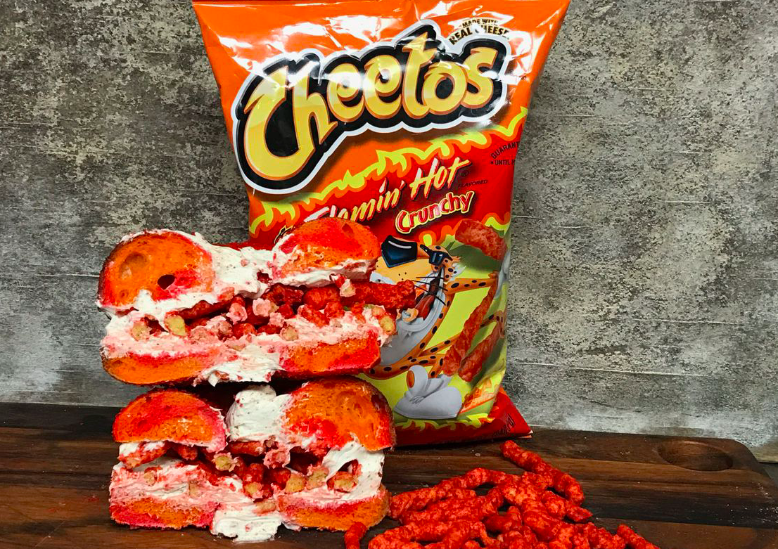 There's now a Flamin' Hot Cheetos bagel; would you try it...