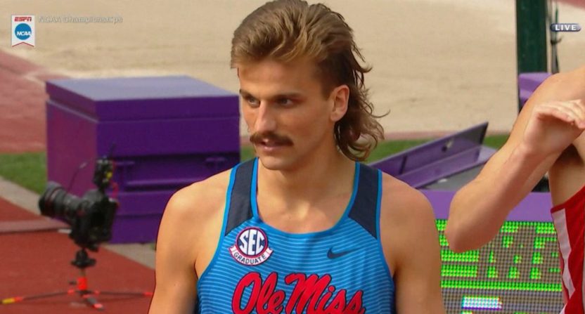 Craig Engels mullet and mustache