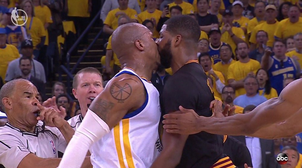 David West and Tristan Thompson almost kissed in Game 5.