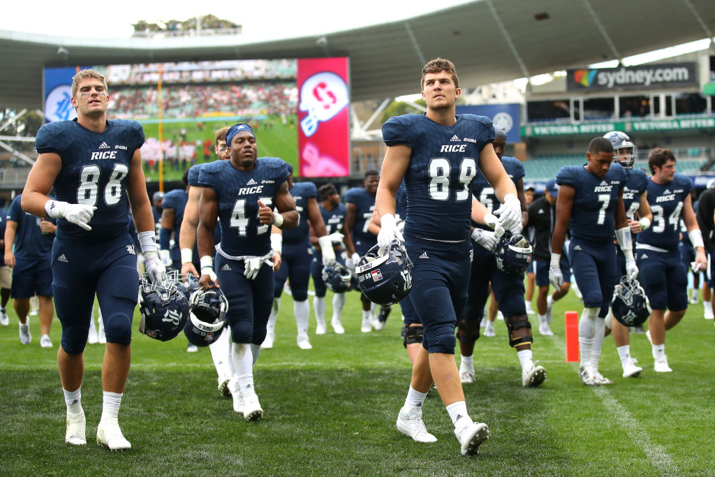 Following game in Australia, Rice football team doesn't know when it