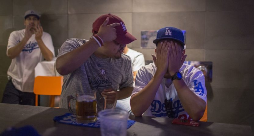 Dodgers' fans were unhappy about the team's Game 7 loss.