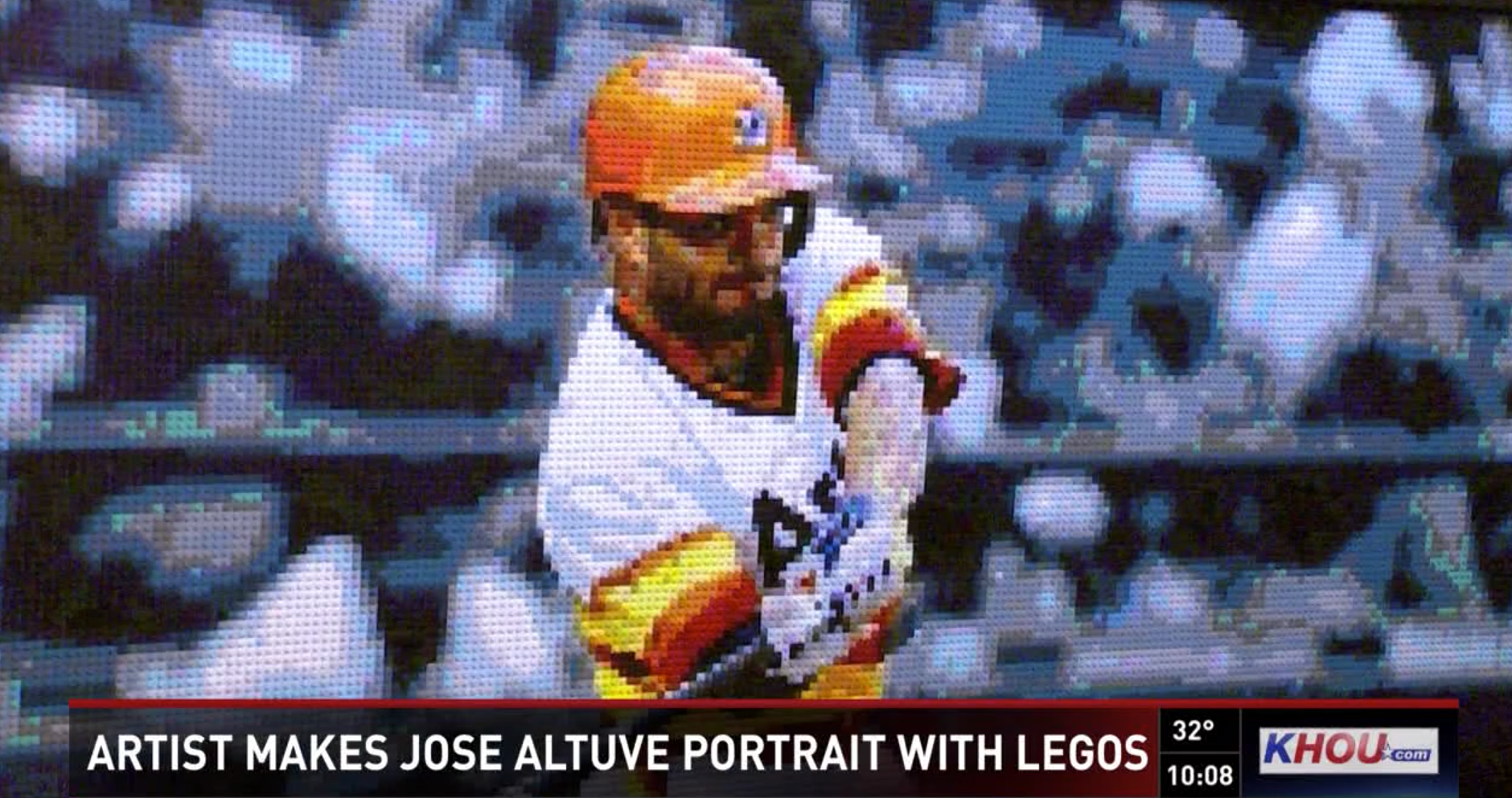 A Houston-area artist has created a LEGO tribute to Jose Altuve of the Astros. Photo: KHOU
