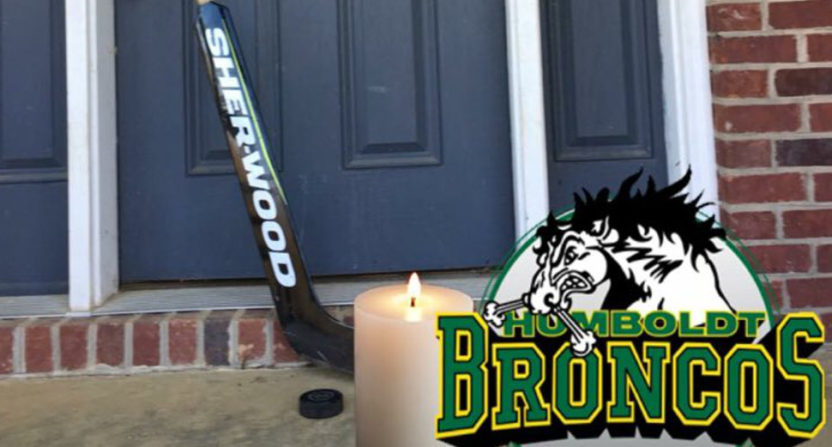 People across the world put their sticks out in tribute to the Humboldt Broncos, including this hockey fan from Kentucky.