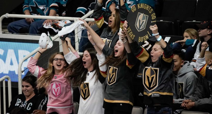 Traveling Vegas Golden Knights fans had much to celebrate Sunday with the elimination of the San Jose Sharks.