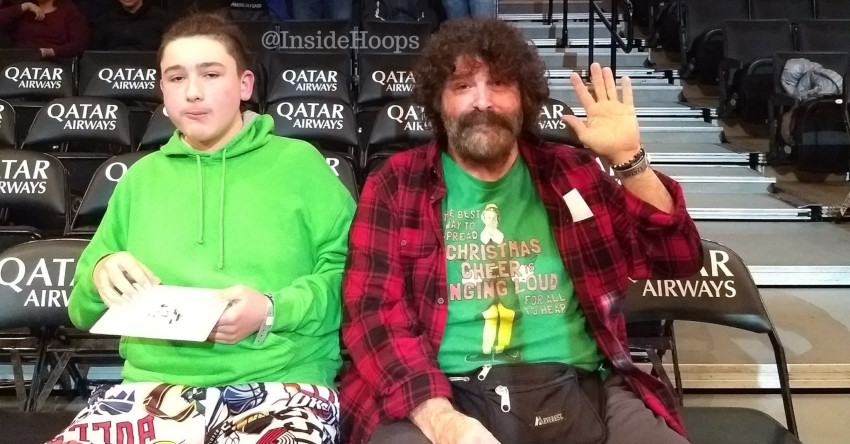 Mick Foley at a Nets' game.