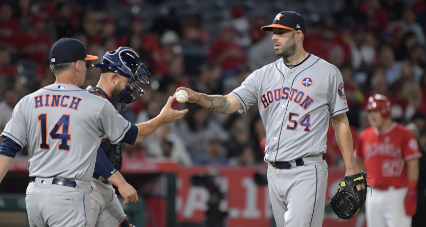 Mike Fiers with the Astros in Sept. 2017.