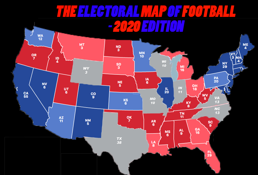 The electoral map of football, 2020 edition: is the United States more