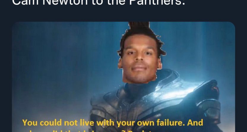 One of many Thanos memes about Cam Newton.