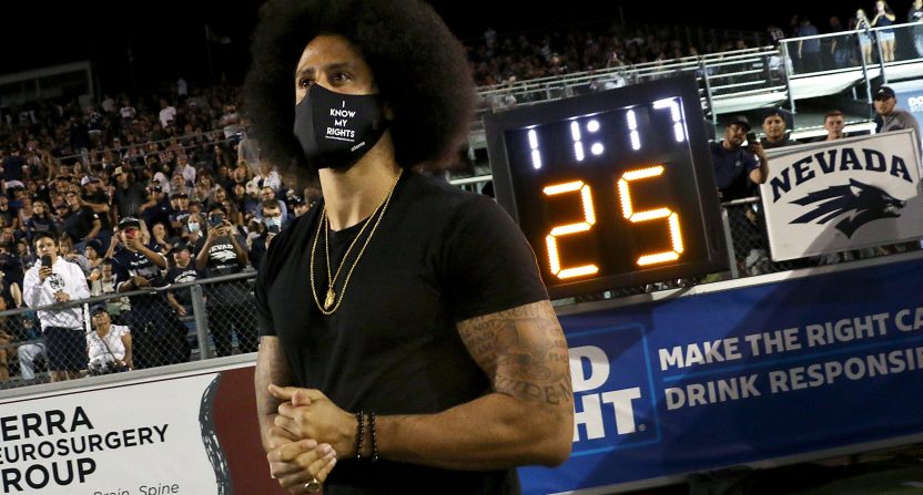 Colin Kaepernick inducted into the Nevada Sports Hall of Fame in 2021.