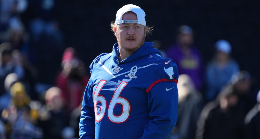 Ryan Jensen at a Pro Bowl practice in February.