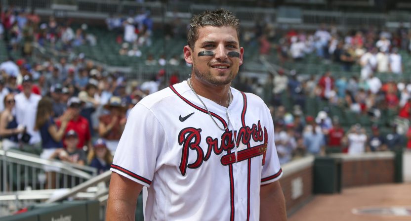 Braves third baseman Austin Riley signed a 10-year, $212 million contract extension on Monday.