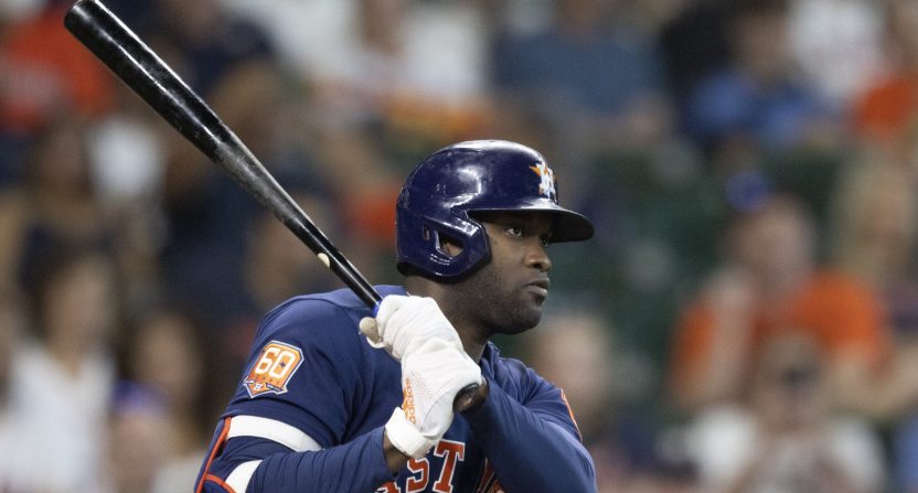 Yordan Álvarez left Friday's game with a shortness of breath but early signs are positive.