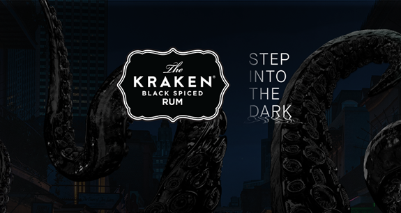 A The Kraken Rum "Step Into The Dark" graphic.