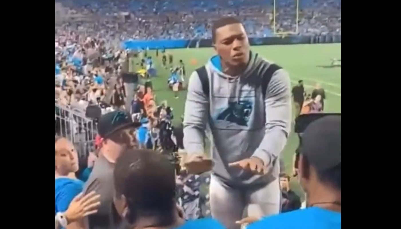 Panthers' D.J. Moore breaks up fight between fans