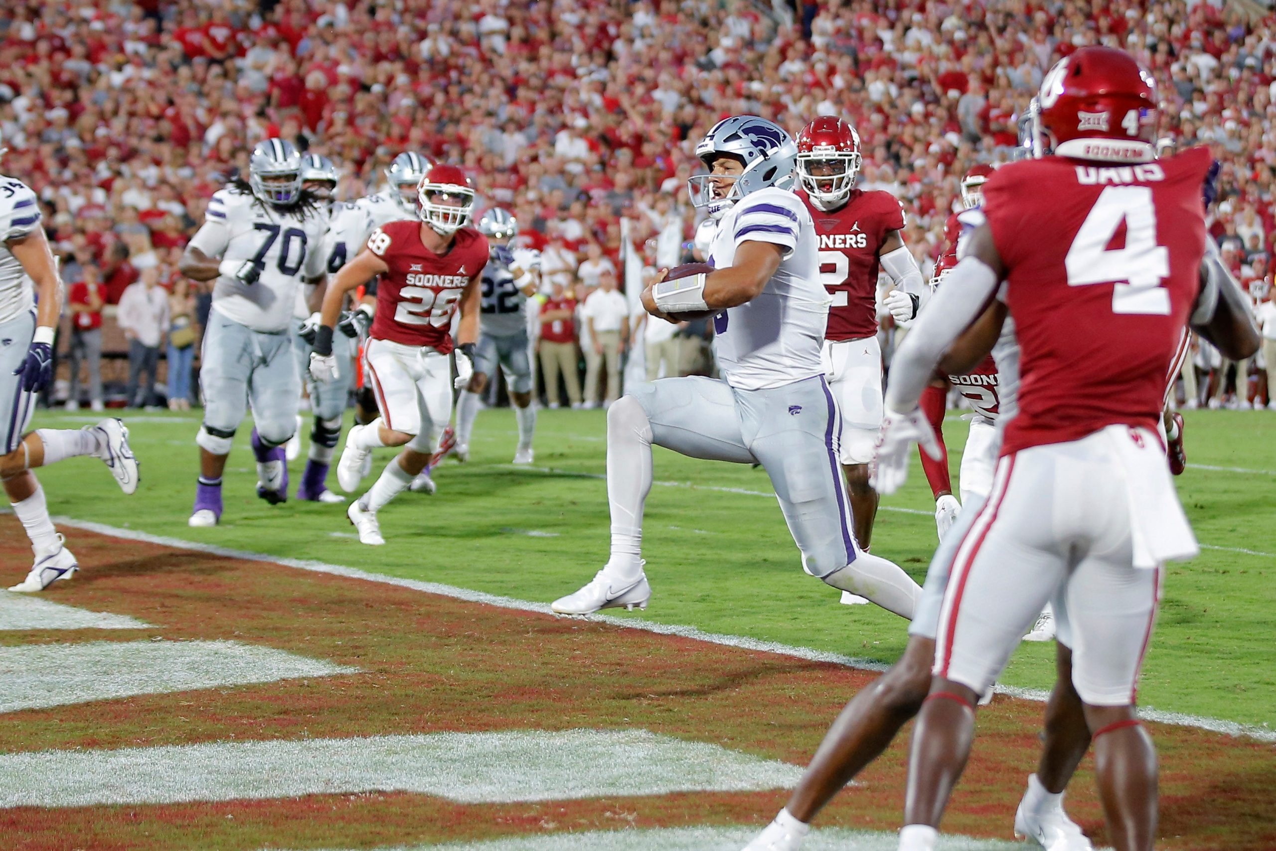 Kansas State defeated Oklahoma for the third time in four years.