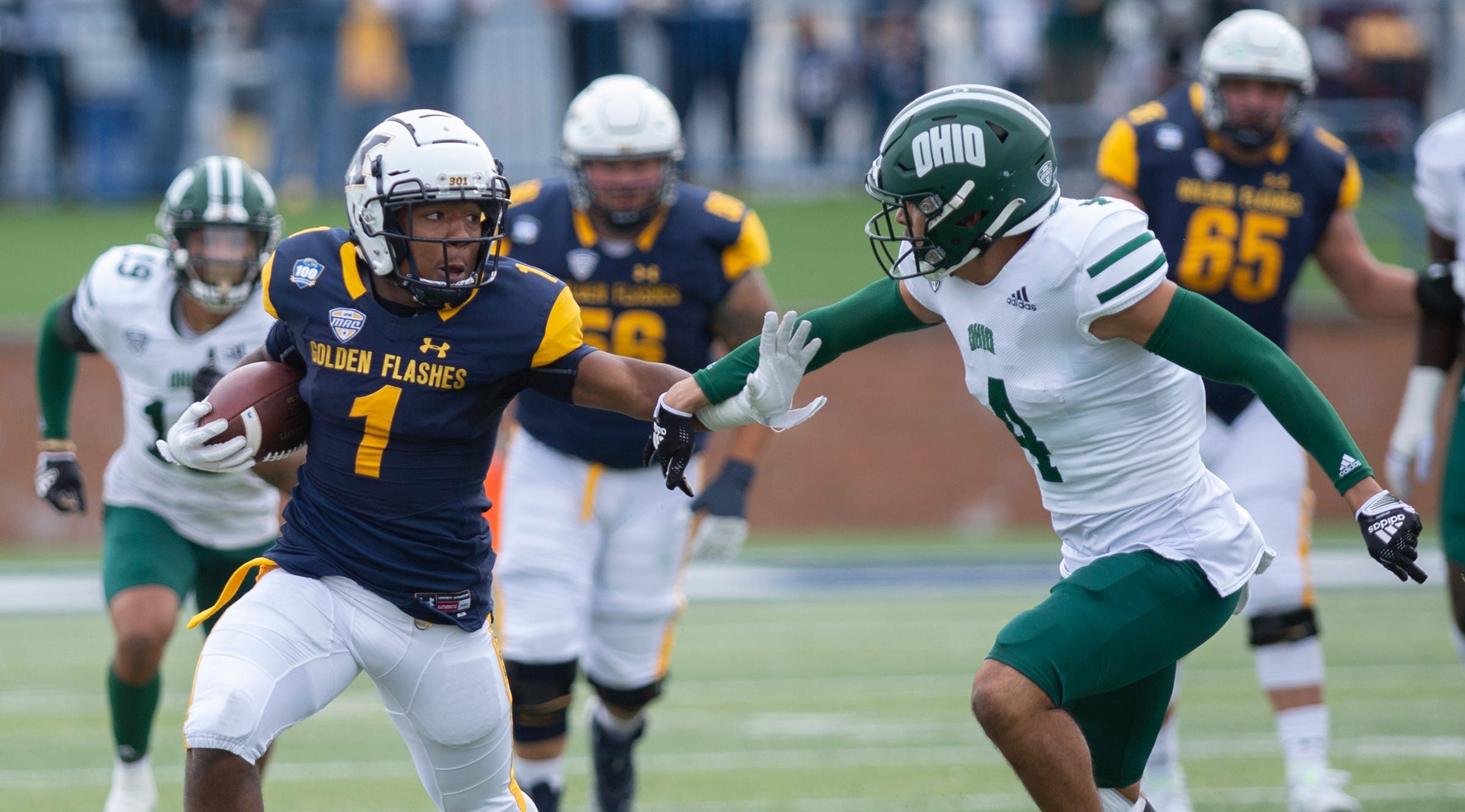 Kent State running back Marquez Cooper and receiver Dante Cephas made FBS history on Saturday against Ohio