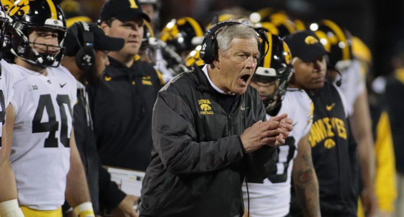 The Iowa football team is struggling so much that even a field goal was a chore that required two punts and two fumbles.