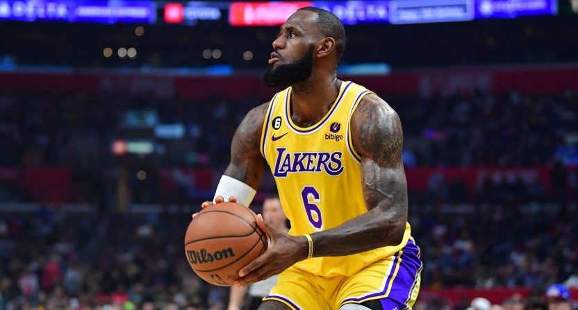 LeBron James in the Los Angeles Lakers' game against the Los Angeles Clippers.