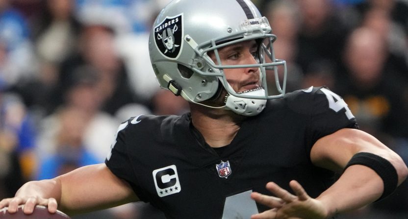 Las Vegas Raiders quarterback Derek Carr will likely be playing for a new team in 2023.