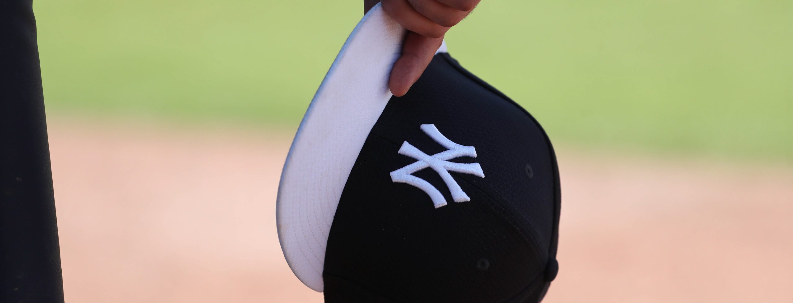 New York Yankees baseball hat at George M. Steinbrenner Field. Mandatory Credit: Kim Klement-USA TODAY Sports