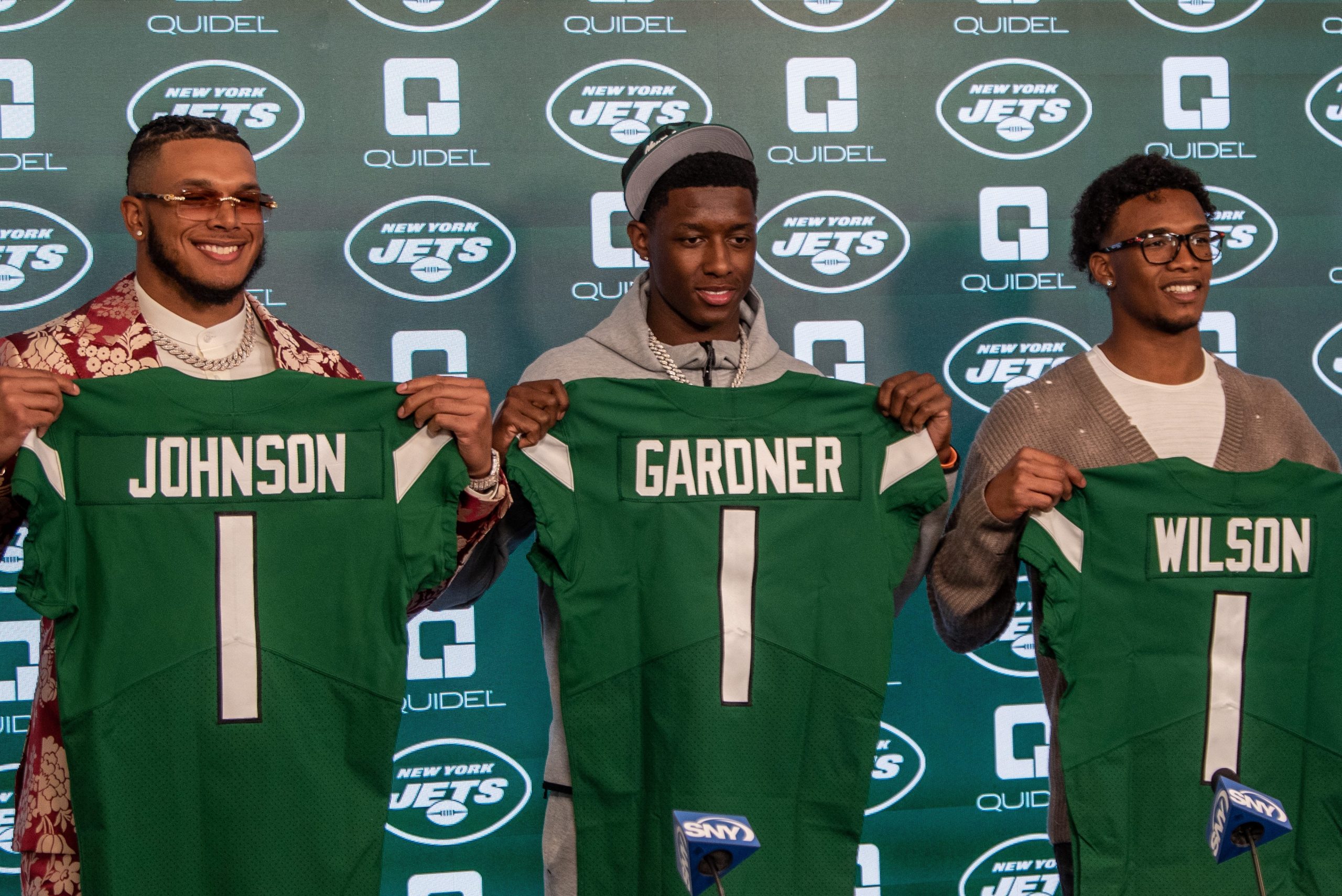Jets rookies Sauce Gardner and Garrett Wilson.
