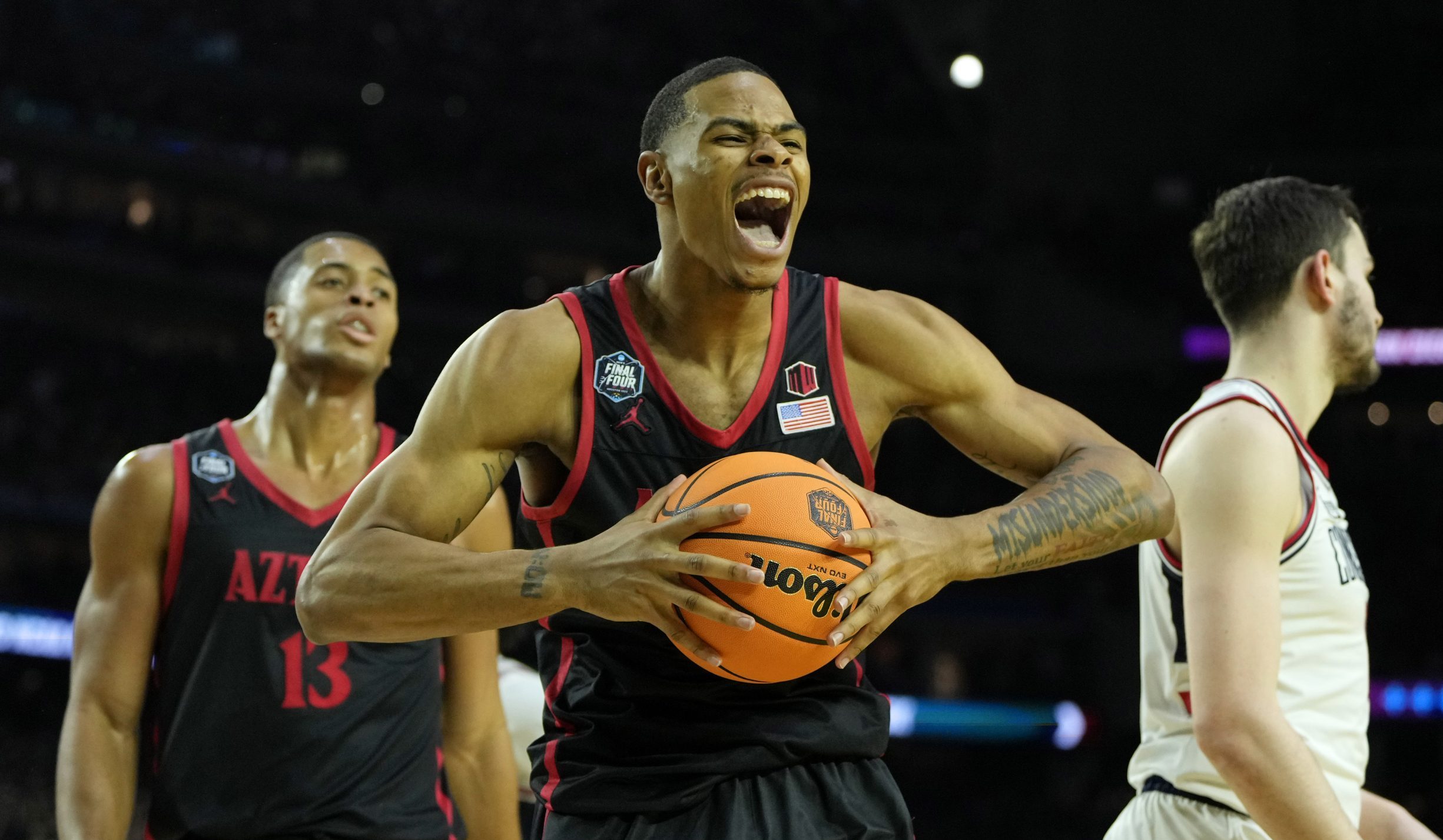 Keshad Johnson of San Diego State in the NCAA Tournament National Championship Game.