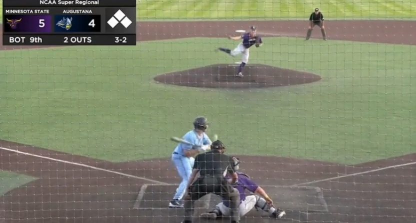 Augustana baseball loses a game to Minnesota State after a controversial ruling.