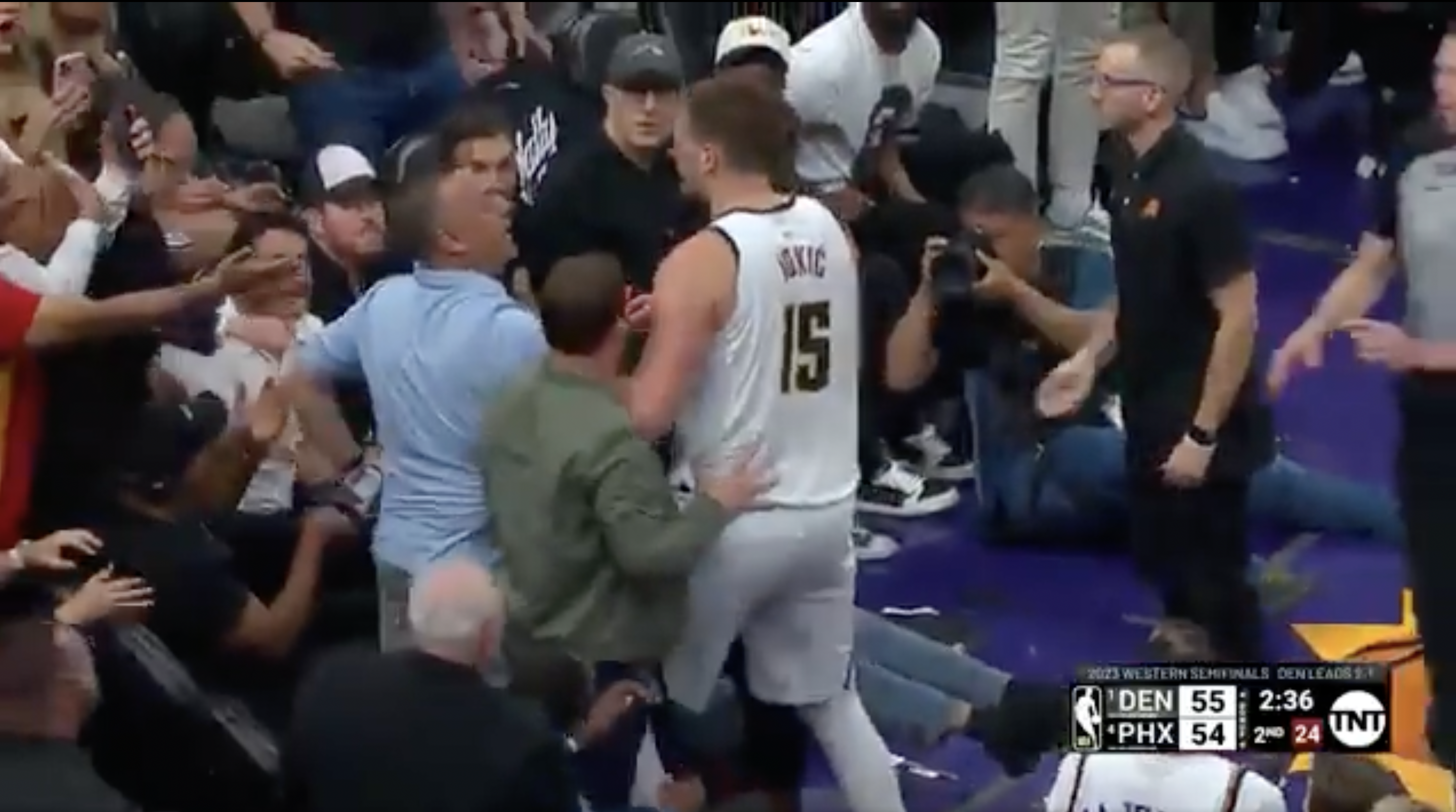 Nuggets star Nikola Jokić gets involved in an incident with Suns owner Mat Ishbia.