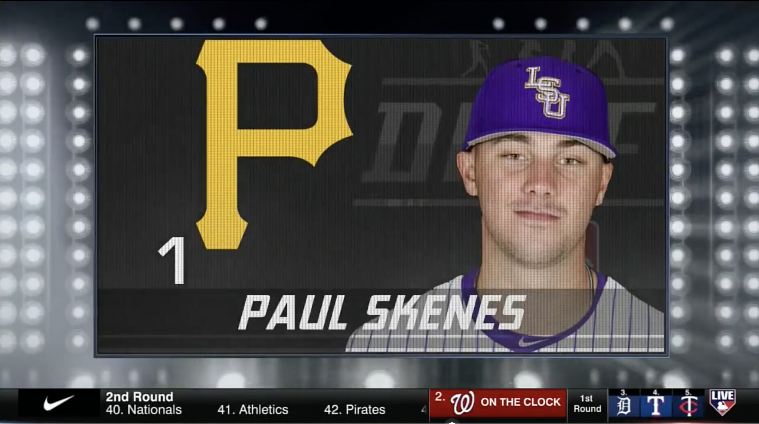 Pittsburgh Pirates select LSU pitcher Paul Skenes