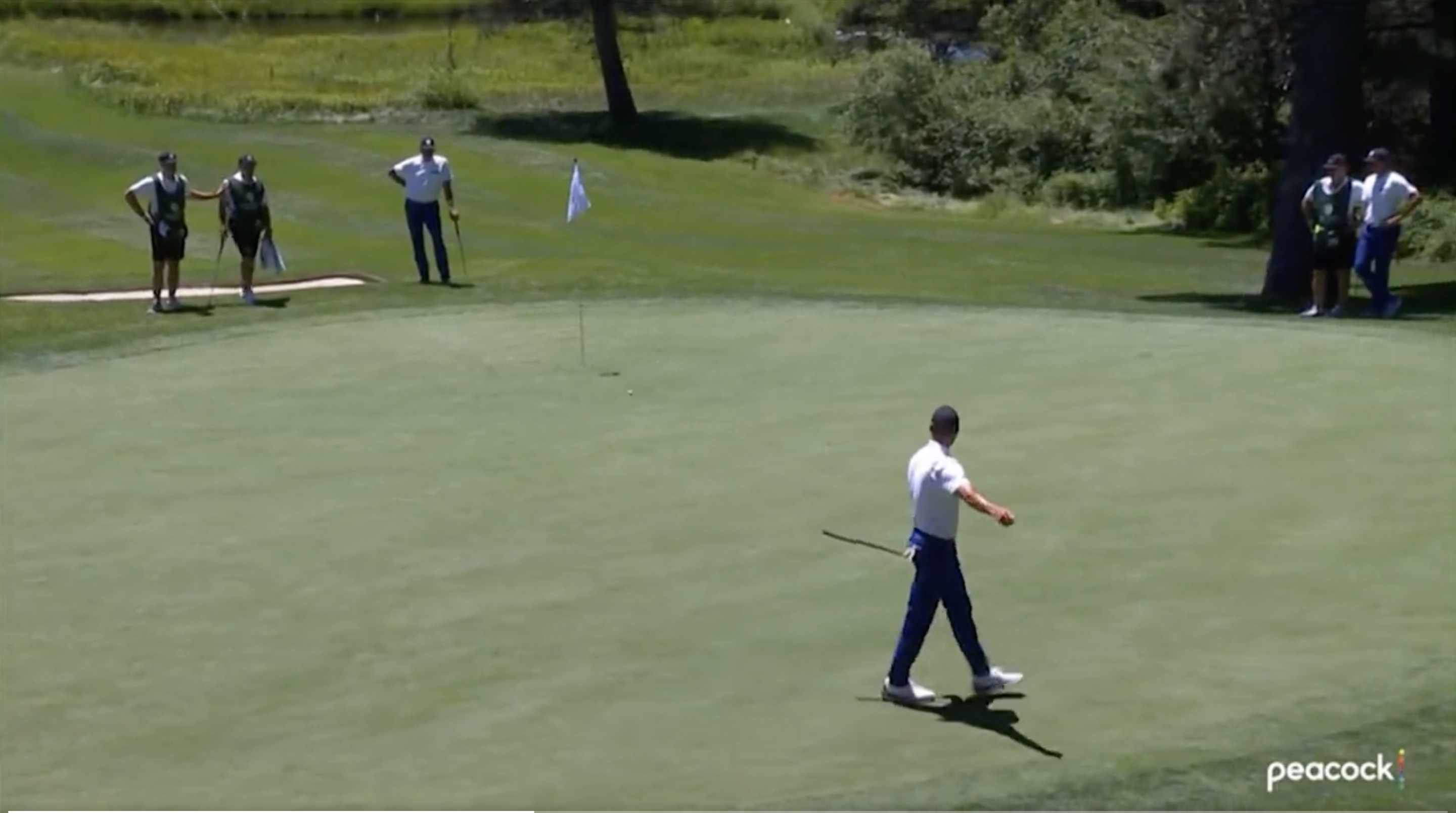 Steph Curry makes a ridiculous putt at a celebrity golf tournament