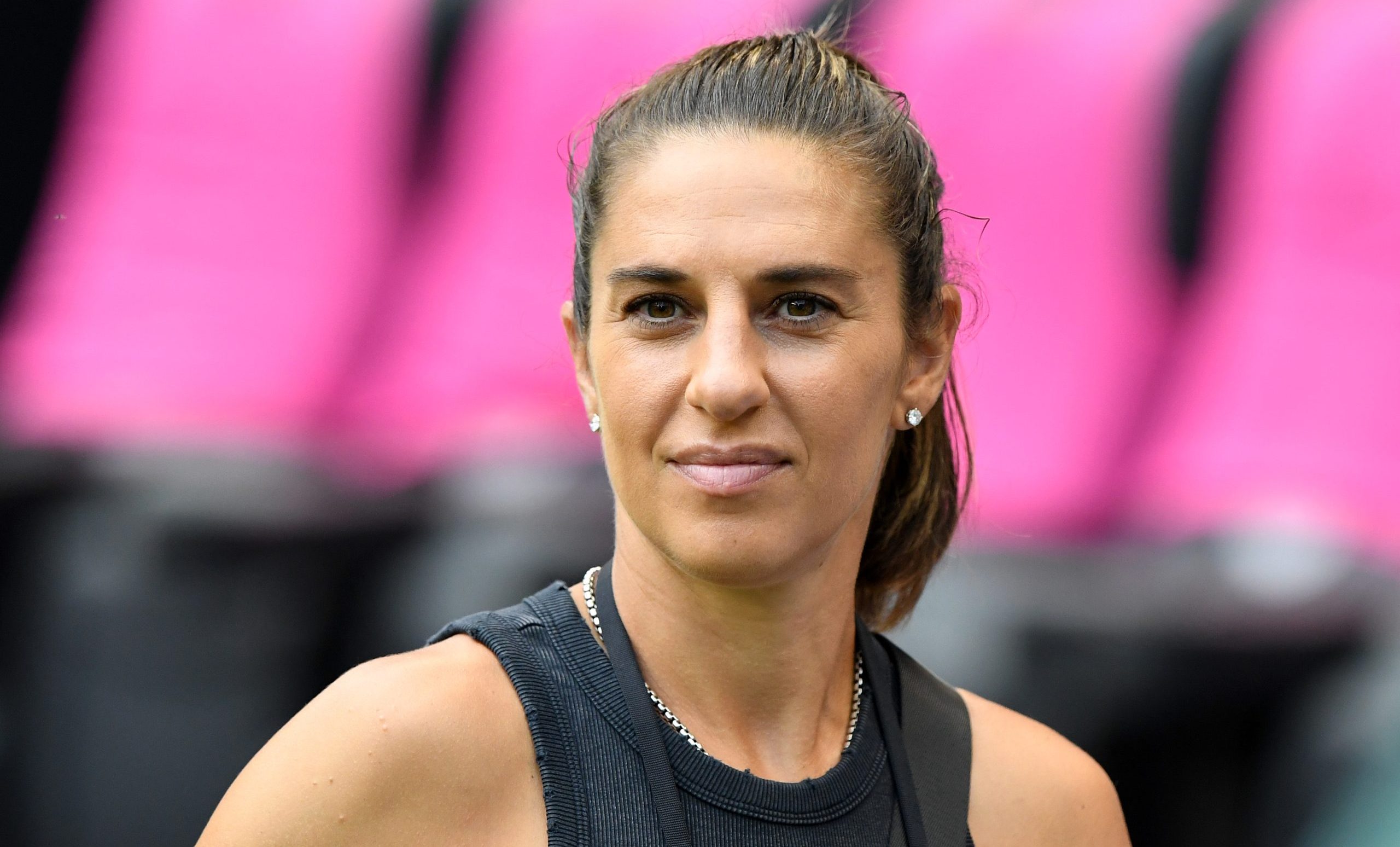 Jun 25, 2023; Harrison, New Jersey, USA; Carli Lloyd before the game between the Chicago Red Stars and NJ/NY Gotham FC at Red Bull Arena. Mandatory Credit: Dennis Schneidler-USA TODAY Sports