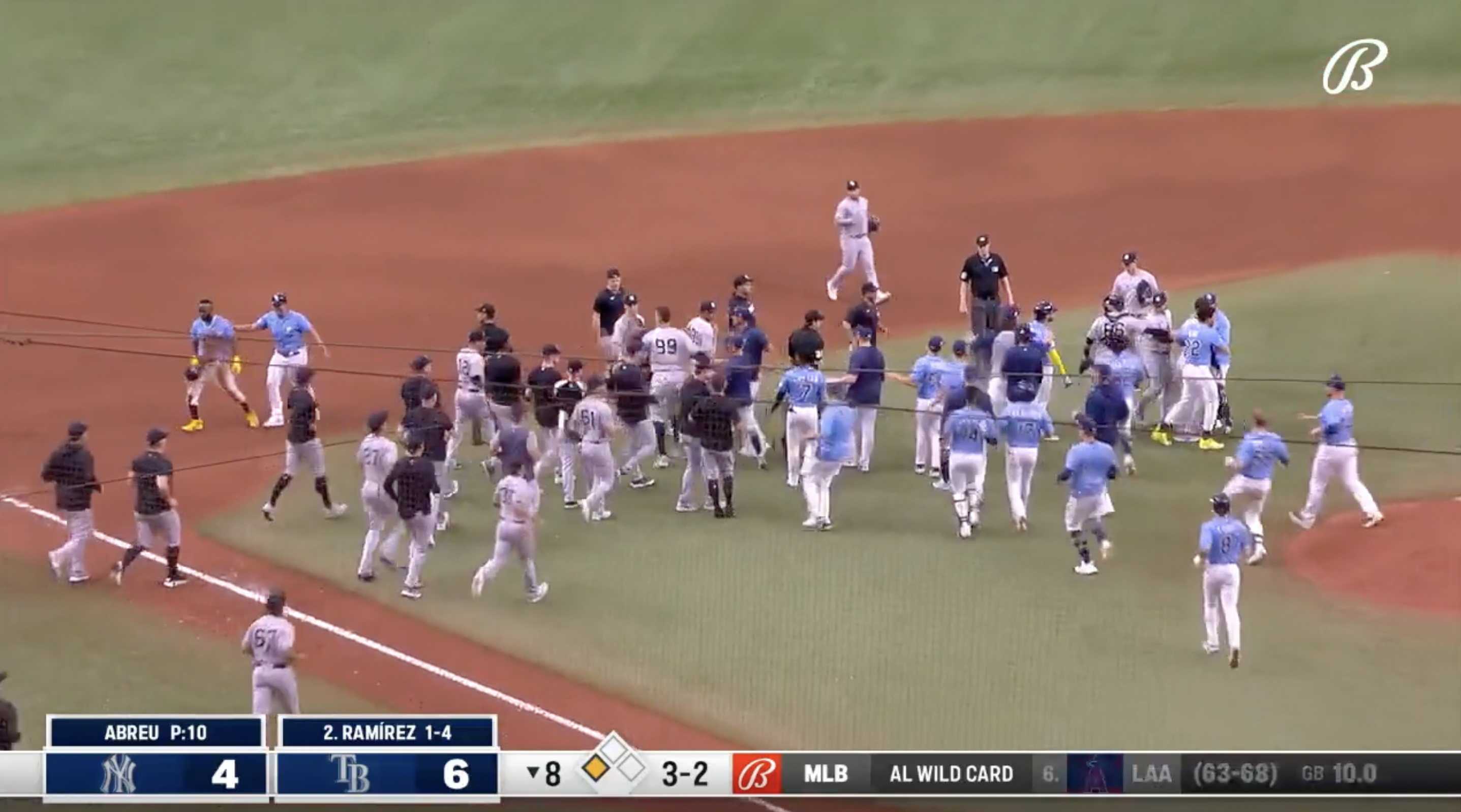 Benches clearing incident between the Yankees and Rays