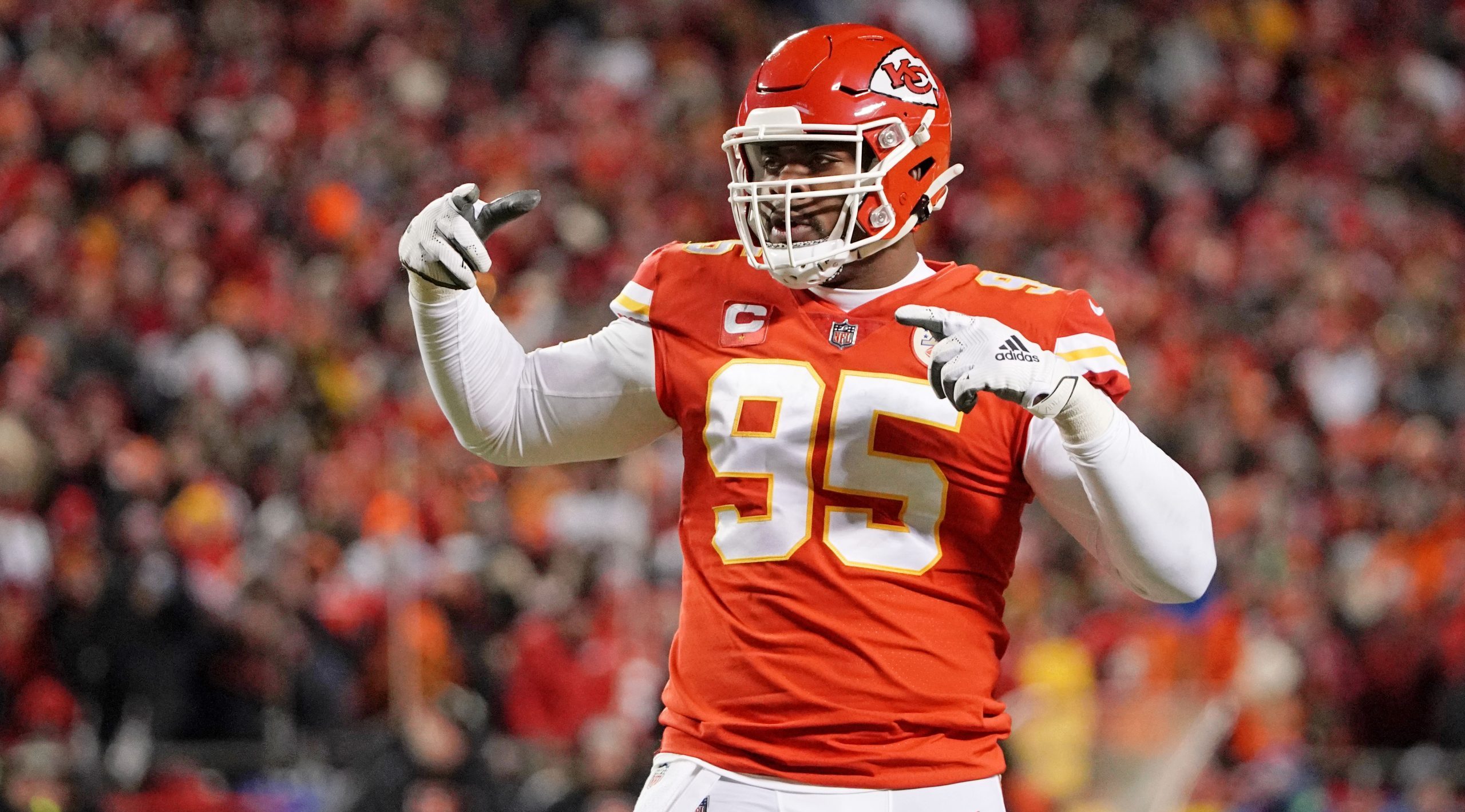 Chris Jones didn't play on Thursday, still in a holdout with the Chiefs. Still, the NFL world felt he had a good night. Photo Credit: Denny Medley-USA TODAY Sports