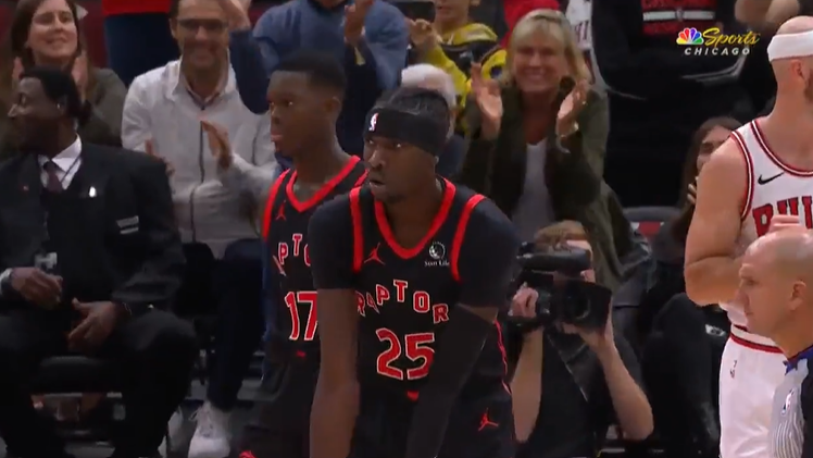 The final minutes of the fourth quarter in Friday's game between the Raptors and Bulls was not well played, but was exciting. Photo Credit: NBC Sports Chicago