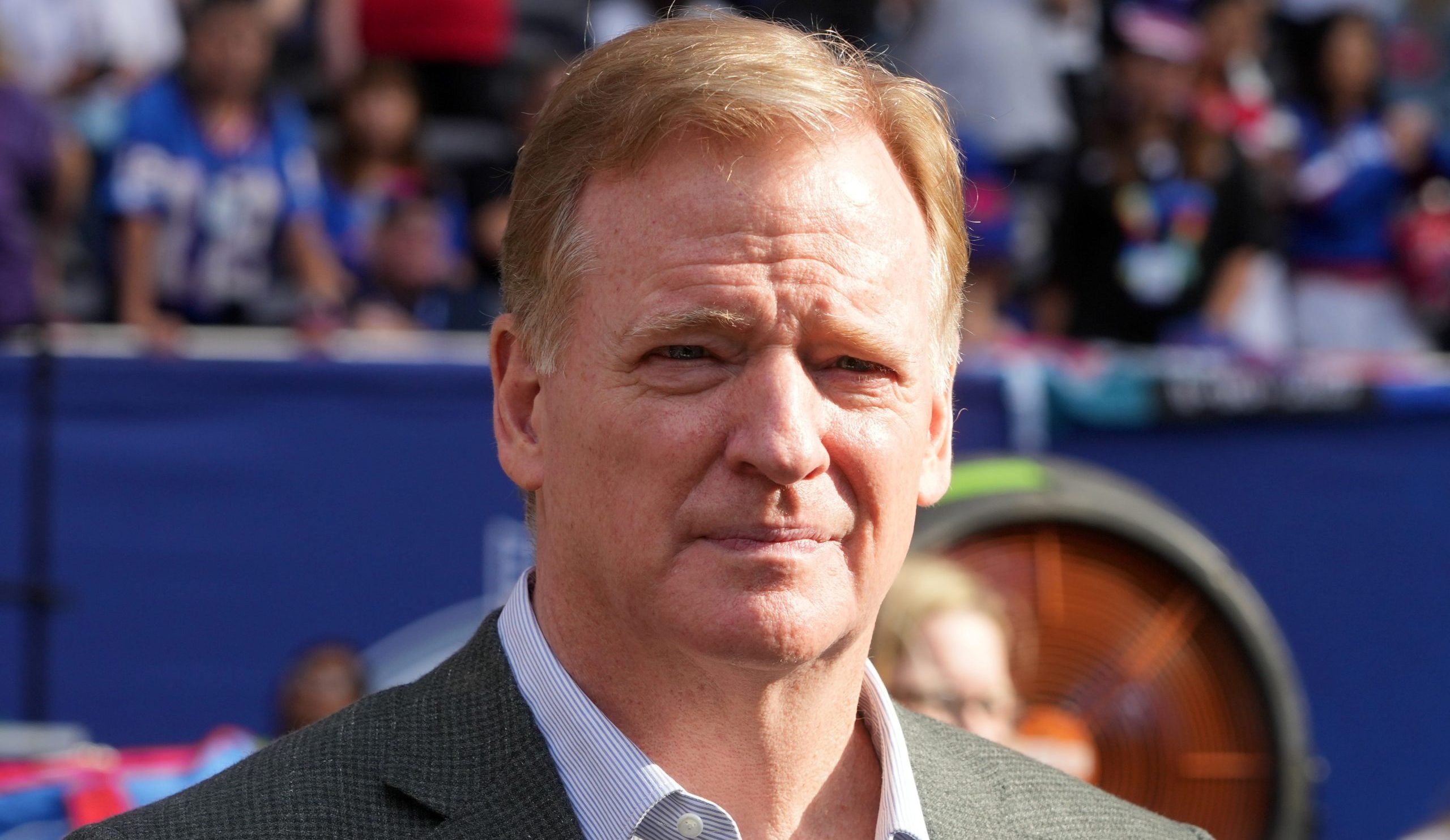 Oct 8, 2023; London United Kingdom, NFL commissioner Roger Goodell attends an NFL International Series game at Tottenham Hotspur Stadium. Mandatory Credit: Kirby Lee-USA TODAY Sports