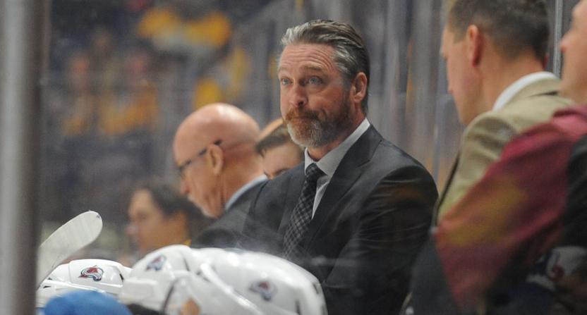 Patrick Roy coaching the Colorado Avalanche in 2016.