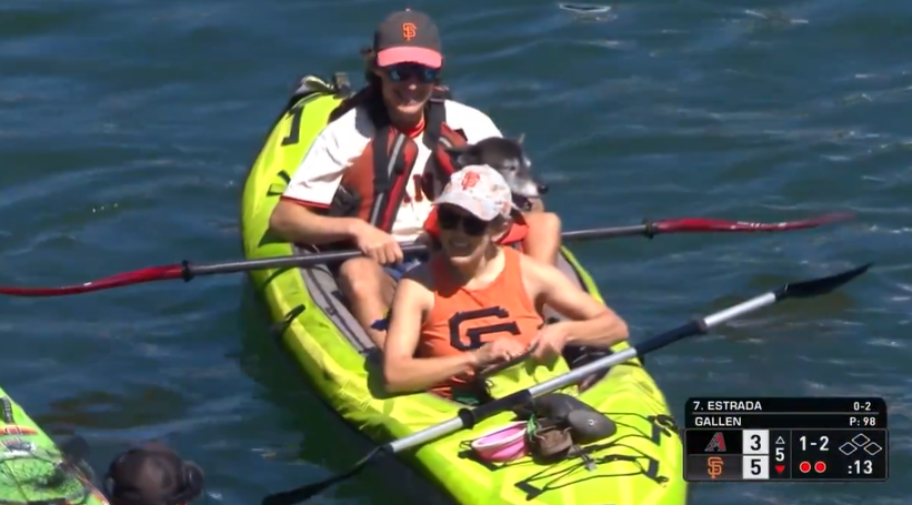 While home runs into McCovey Cove are unique, one hit by Giants catcher Patrick Bailey on Saturday landed in an even more unusual spot. Photo Credit: Arizona Diamondbacks TV