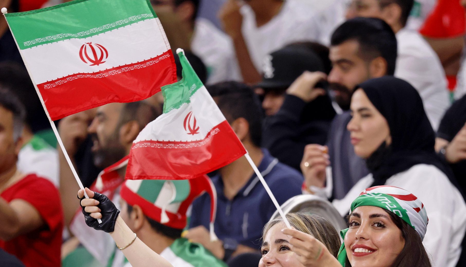 Nov 29, 2022; Doha, Qatar; Iran fans during the first half of a group stage match during the 2022 World Cup at Al Thumama Stadium.
