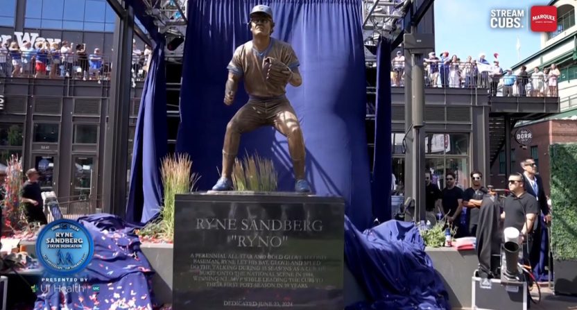 A statue of Ryne Sandberg
