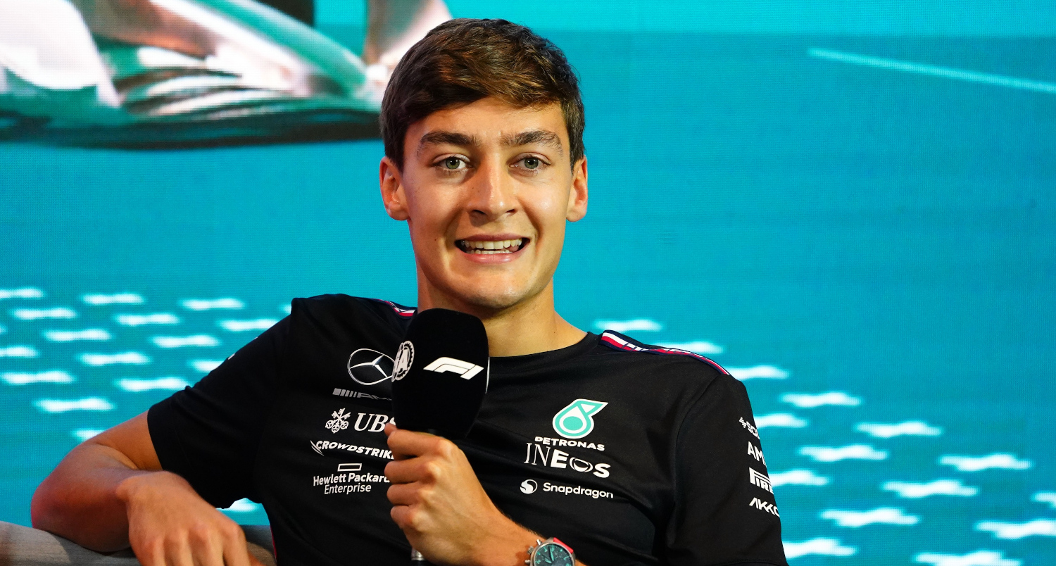 George Russell at the Miami Grand Prix in May 2023.