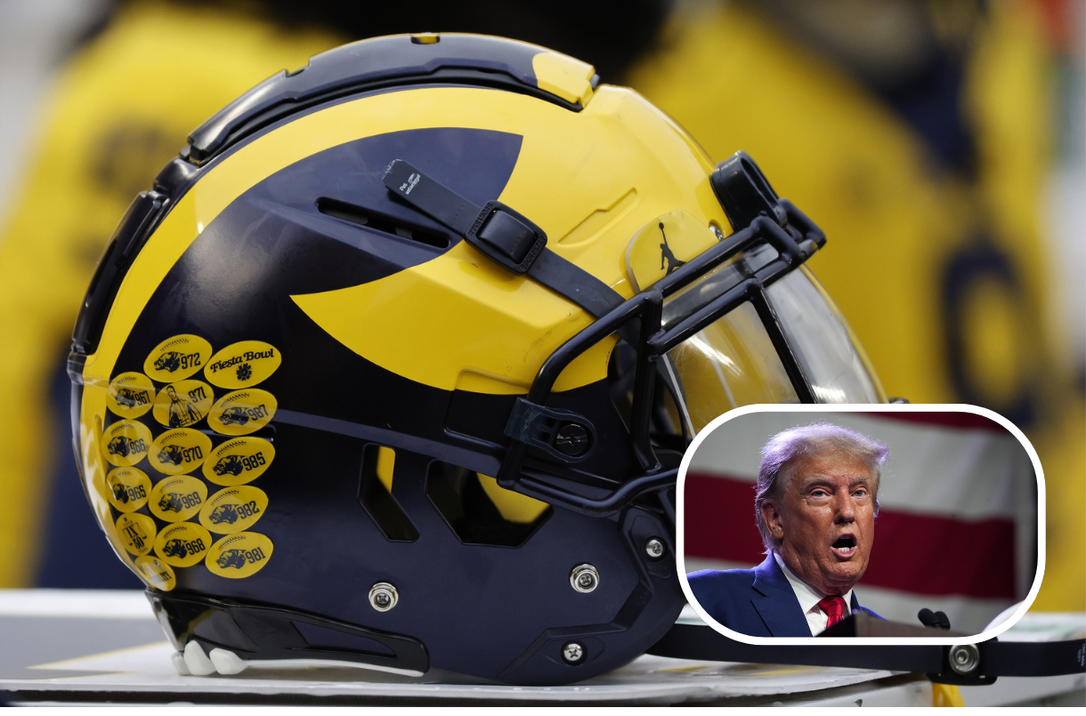 Donald Trump Michigan Wolverines helmet