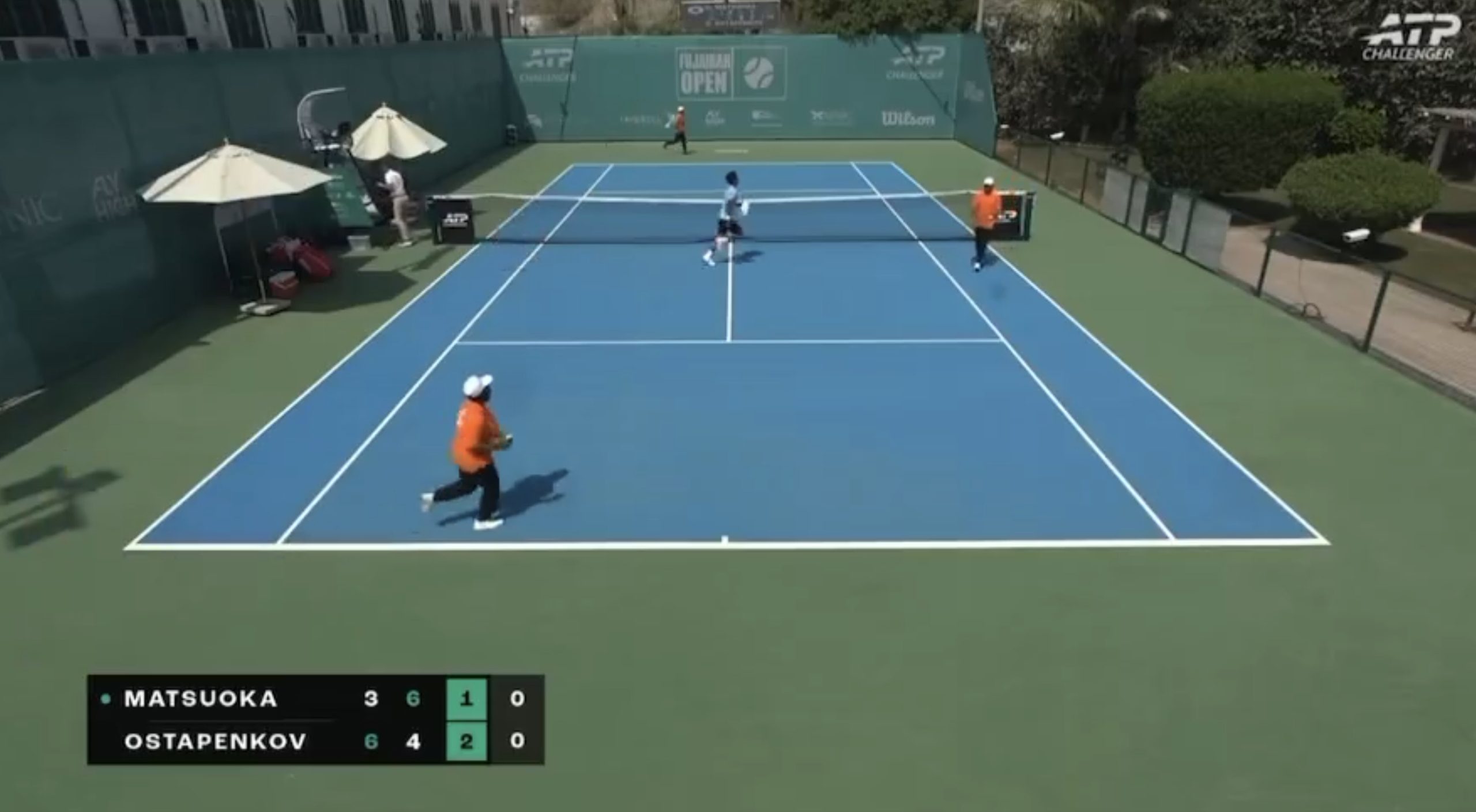 Tennis tournament suspended due to nearby explosions.