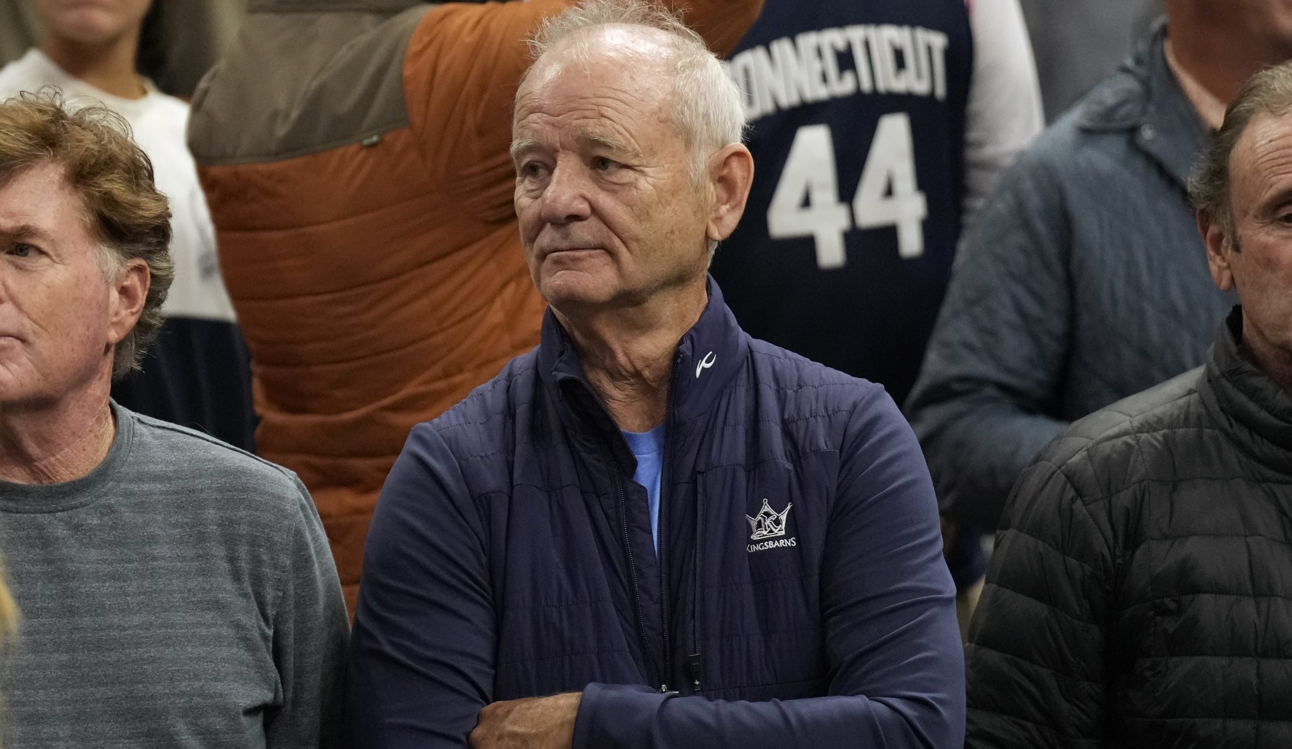 Actor Bill Murray at a Connecticut Huskies basketball game. Credit: Scott Wachter-Imagn Images