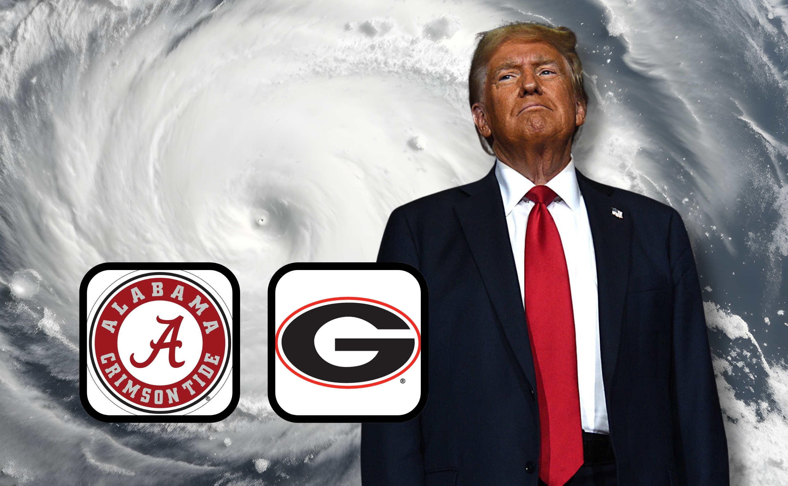 Donald Trump, Georgia vs Alabama, Hurricane