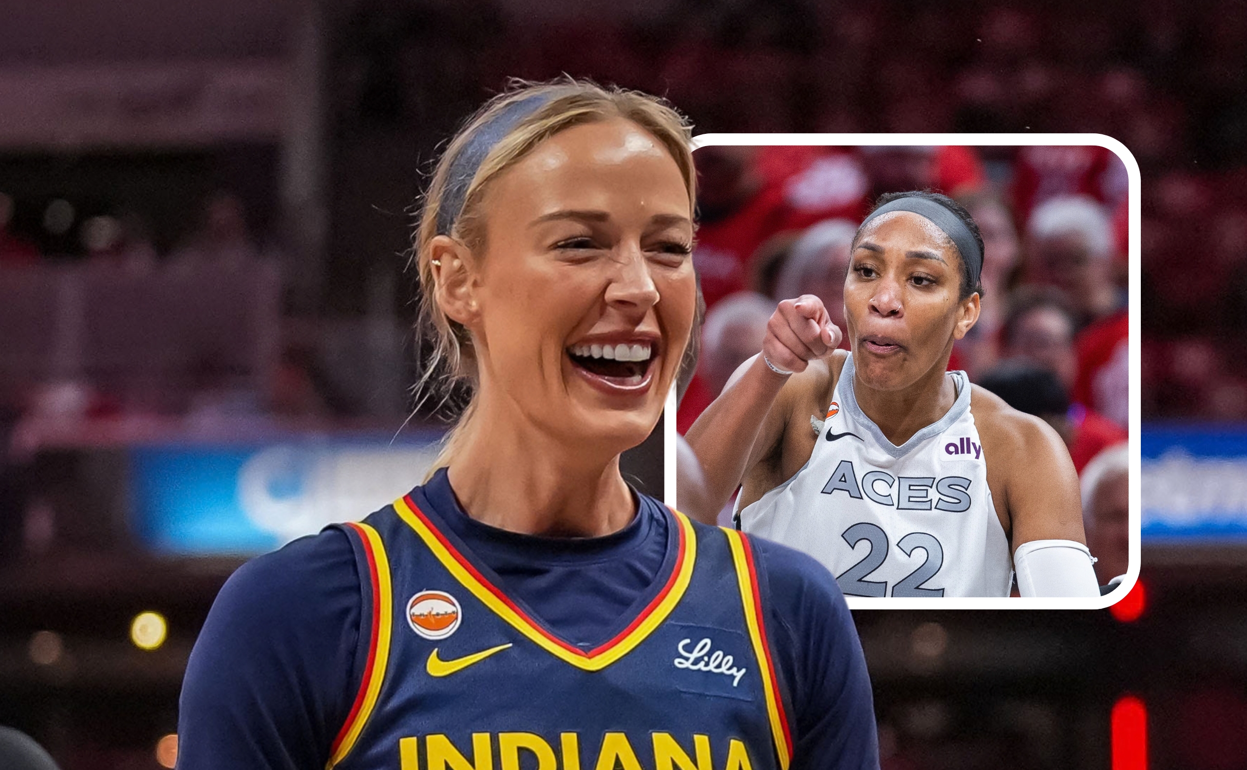 Sophie Cunningham and A'ja Wilson
