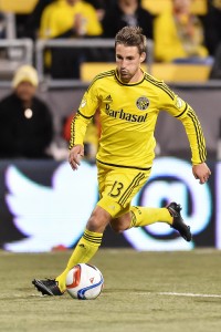 COLUMBUS, OH - MARCH 14:  Ethan Finlay #13 of the Columbus Crew SC in action against Toronto FC on March 14, 2015 at MAPFRE Stadium in Columbus, Ohio.  (Photo by Jamie Sabau/Getty Images)